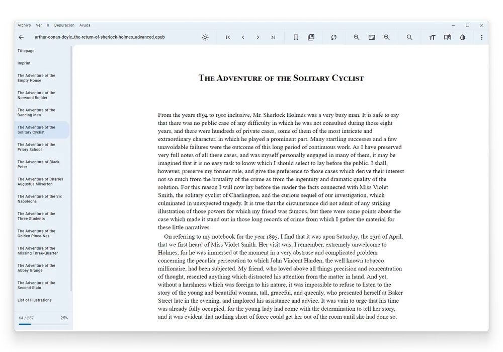 按章节浏览长篇 EPUB