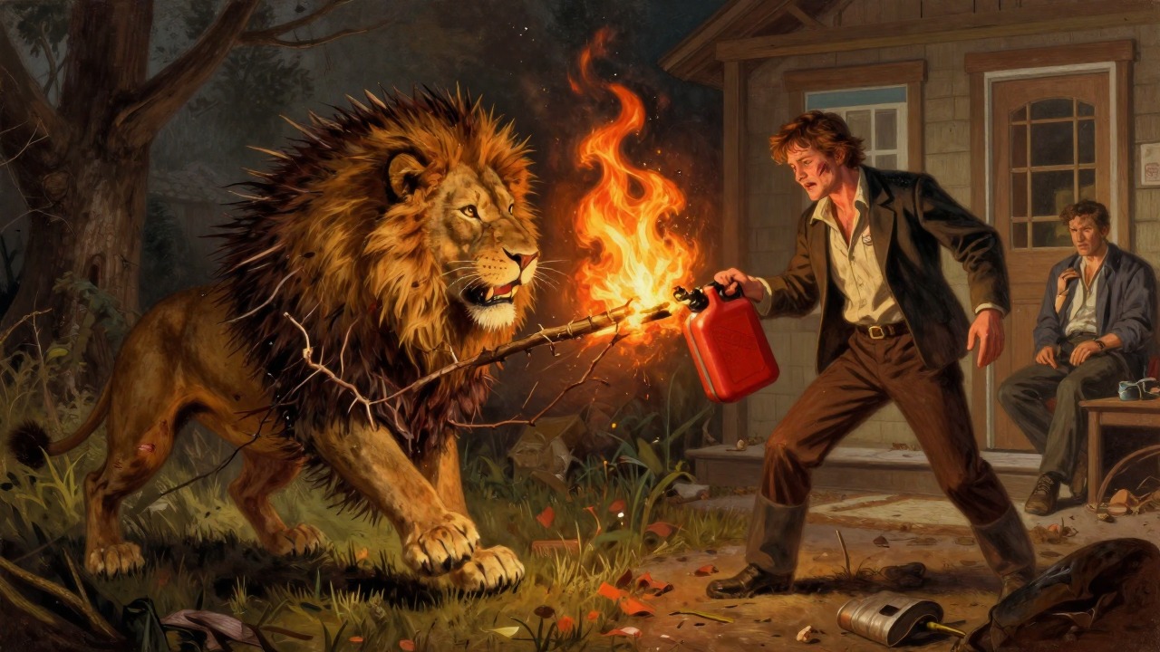 The Battle with the Hedge Lion