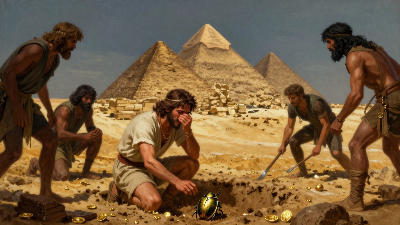 Digging at the Pyramids and Being Beaten