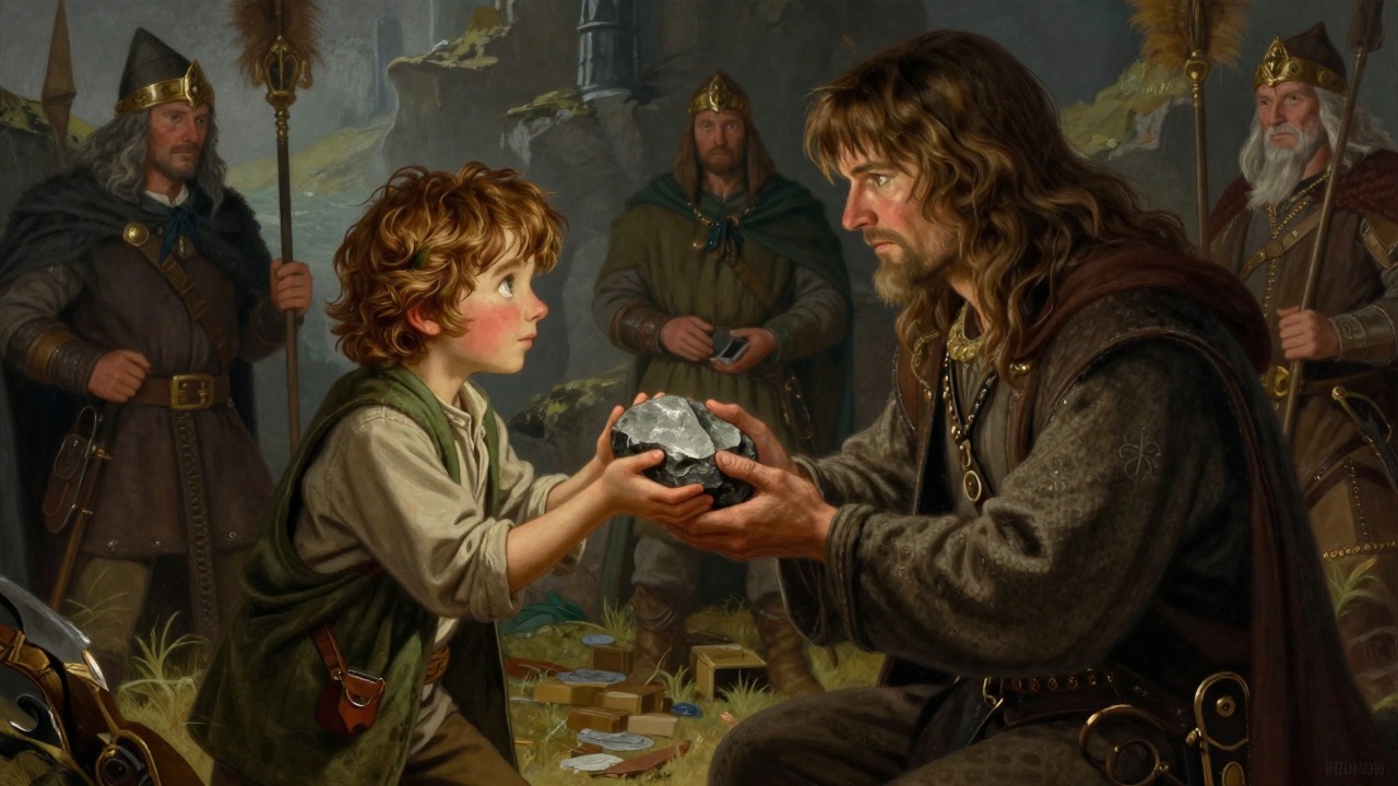 Bilbo Gives the Arkenstone to Bard