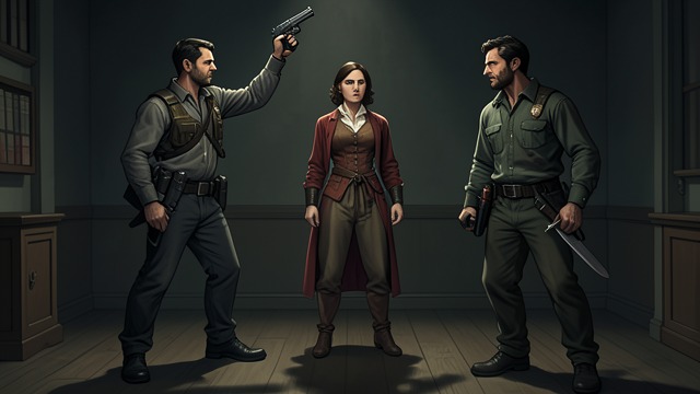 The Weapons Lowered from "Stolen Wander". The Weapons Lowered A different kind of leverage Nancy appeals to the men’s families, careers, and pride rather than threatening them with greater force.