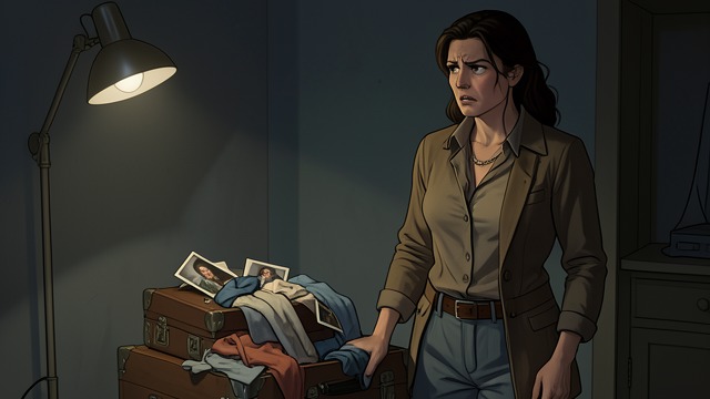 The Packed Suitcase from "Stolen Wander". The Packed Suitcase Gathering an exit Nancy packs clothing and meaningful photographs after deciding that Rex has left her.