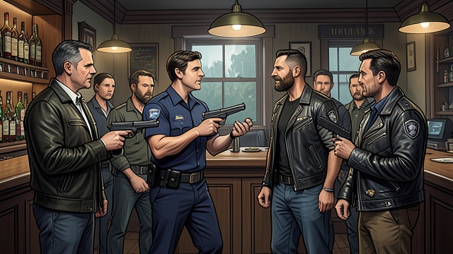 Two Groups in One Room from "Stolen Wander". Two Groups in One Room A collision of identities Michaels enters with officers while club members are gathered in the bar.