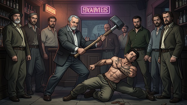 Defeat in the Bar from "Stolen Wander". Defeat in the Bar Losing control Michaels swings wildly while Rex dodges, counters, and eventually throws him to the ground.