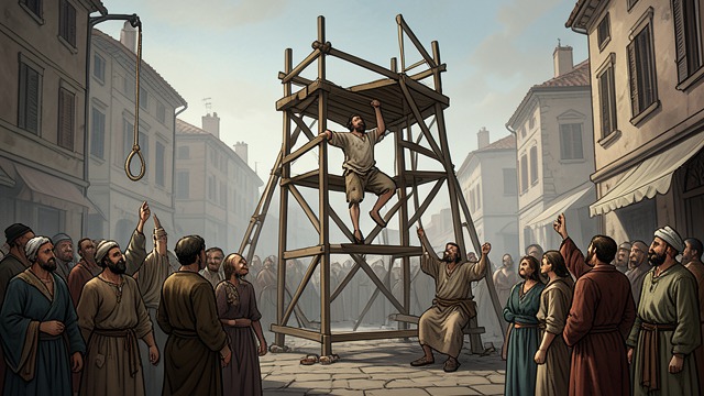 Execution Spectacle from "The Best Werewolf Short Stories 1800-1849". Execution Spectacle Public Theater The square fills with scaffolding, clergy, nobles, and spectators.