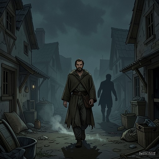Hugues Wulfric’s Social Exile from "The Best Werewolf Short Stories 1800-1849". This flow follows Hugues Wulfric from inherited stigma and hunger toward improvised resistance and conditional reintegration.