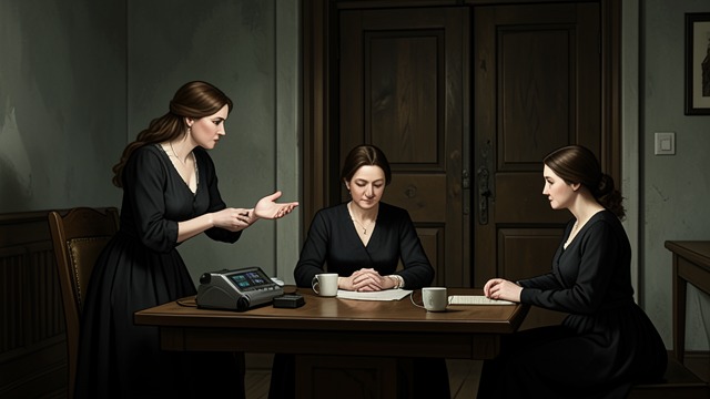 A Shared Household from "The Tale of the Vampire Bride". Sisters in Darkness A Family Under Vlad Cneajna, Ariana, and Elina share a home and a husband, with Cneajna acting as their senior figure.