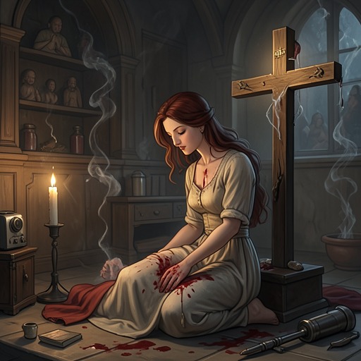 Faith and Damnation from "The Tale of the Vampire Bride". This flow follows the novel’s changing spiritual language as characters confront crosses, prayer, vampirism, and the possibility that love or sacrifice might…