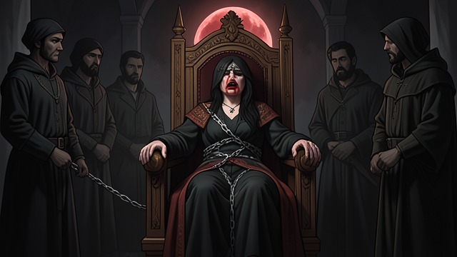 The Ritual Throne from "Living with 7 vampires". The Ritual Throne Roots drag Y/N into a throne and bind her beneath the blood moon.