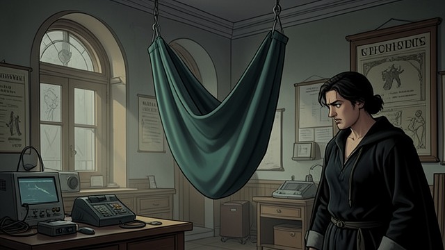 The Hanging V from "Living with 7 vampires". The Hanging V An apparent V hangs from the ceiling, but Suga recognizes the image as an illusion because the clothing is wrong.
