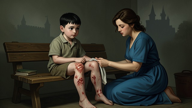 The Historical Child from "Living with 7 vampires". The Historical Child Y/N witnesses Jungkook as a sick child suffering from the Black Plague before his transformation into a vampire.