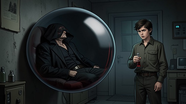 The Captive in the Bubble from "Living with 7 vampires". The Captive in the Bubble Jimin is trapped with V and Suga inside a dark bubble while Y/N searches for them.