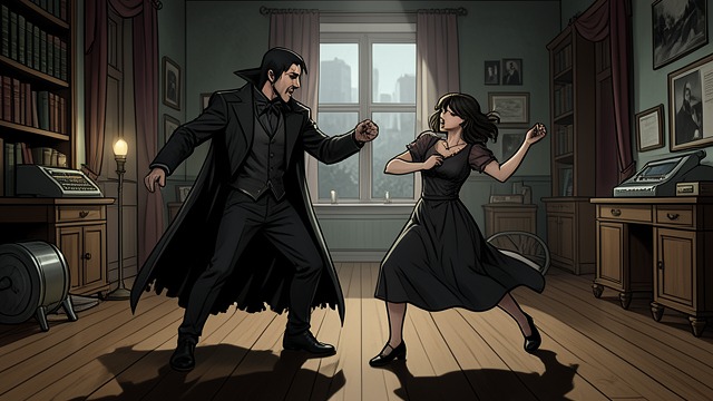 Playful Predation from "Living with 7 vampires". Playful Predation Jimin’s dance lesson shifts from joyful instruction to a blood attack, using the structure of play to conceal coercion.