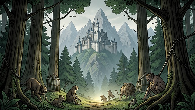 The Underground Wild from "Living with 7 vampires". The Underground Wild The Green-eyed faction keeps a forest, mountains, and giant creatures beneath the castle.