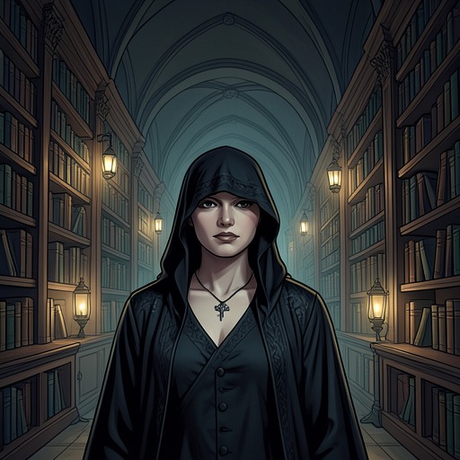 The Castle Library’s Secrets from "Living with 7 vampires". This flow traces Castle Library from a maze of escape to a repository of visual, magical, and historical clues.