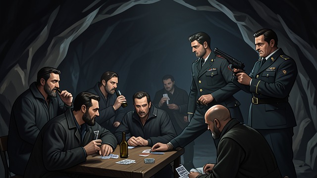 The Captive Camp from "Young Captain Jack · The Son of a Soldier". Outlaw Custody Cave Imprisonment The guerrillas hold Jack, Old Ben, and Columbus Washington in Guerrilla Cave.
