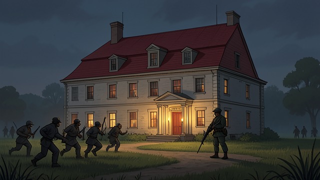 The Threatened Home from "Young Captain Jack · The Son of a Soldier". Property Under Fire A Civilian Space The Ruthven mansion is threatened by guerrillas while serving as a hospital.