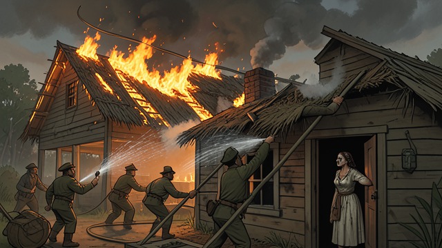 Home Lost and Saved from "Young Captain Jack · The Son of a Soldier". Fire and Restoration Neighboring Destruction Mary Ruthven’s Plantation burns amid the battle, showing how homes can be destroyed by forces beyond their owners’…