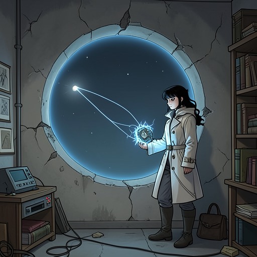 Wormholes and Consequence from "The Stars Have Eyes". This flow traces the scientific mystery of wormhole damage and its connection to the wider cosmology of the novel.