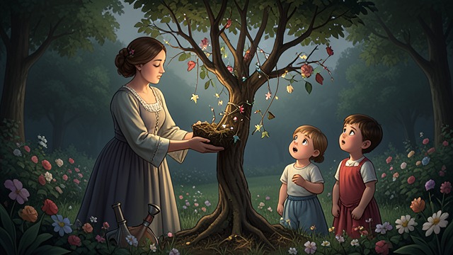 The Tree in the Flower Bed from "Crazy Mama: 9 Steps to a Not-So-Normal Life". The Tree in the Flower Bed A Shared Project Klara and Kenna decorate the old Christmas tree they discover in the woods and plant it in Hannah Keeley’s petunia…