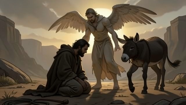 The Angel’s Verdict from "Crazy Mama: 9 Steps to a Not-So-Normal Life". The Angel’s Verdict The Roles Reverse The angel explains that the donkey has saved Balaam, who would otherwise have been killed.