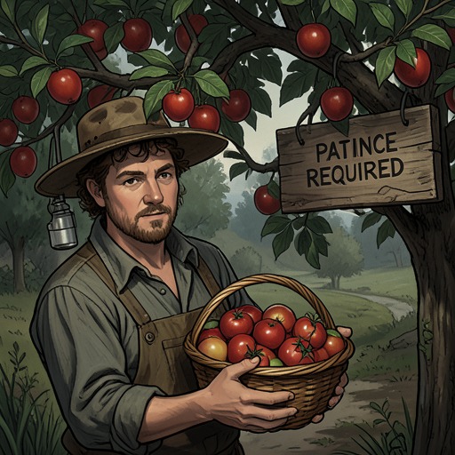 The Promise and the Problem of Delay from "Crazy Mama: 9 Steps to a Not-So-Normal Life". This thread examines the conflict between the book’s promise of a harvest and the patience required when visible results are slow.