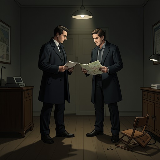 The Journalist and the Detective from "Here There Is No Why". Judah and Charlie’s old friendship becomes an investigative partnership shaped by concealed motives, political loyalties, and a bargain over what can be…