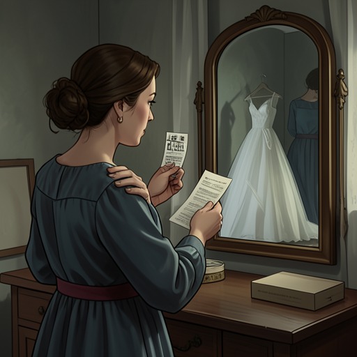 The Wedding Dress Receipts from "Here There Is No Why". A seemingly mundane purchase becomes the practical clue that breaks the Lerner family’s alibi and leads Judah toward the truth.