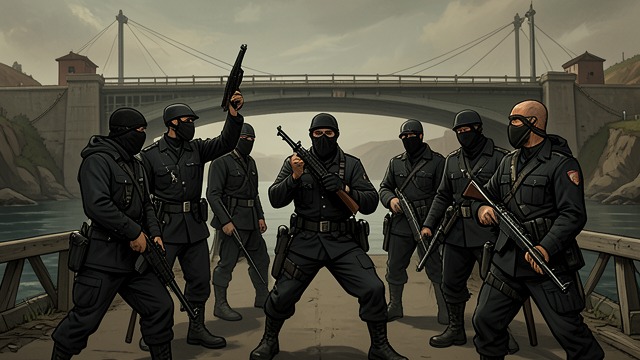 The Bridge Ambush from "Cinnamon Bun". The Bridge Ambush A Coordinated Attack Six Cervid operatives surround Broccoli and Amaryllis at a bridge.