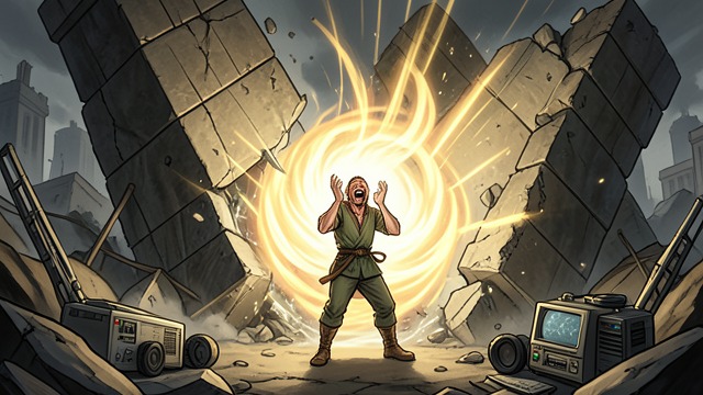 The Dungeon’s Death from "Cinnamon Bun". The Dungeon’s Death A Violent Release The dungeon collapses and releases a wave of magic into Threewells.