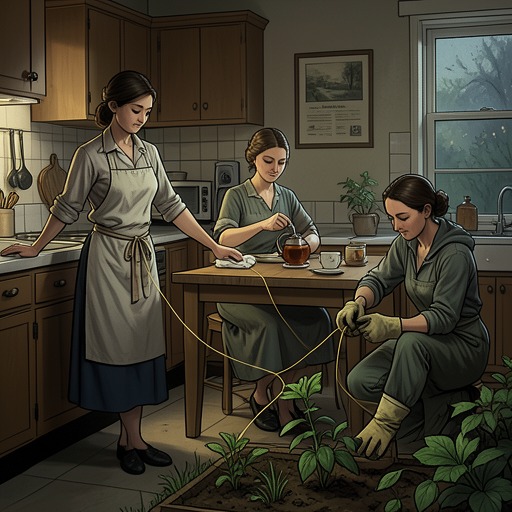 The Evolution of Domestic Power from "Cinnamon Bun". This flow reframes cleaning, cooking, gardening, tea, and hospitality as forms of power that reshape Broccoli Bunch’s place in the adventure economy.