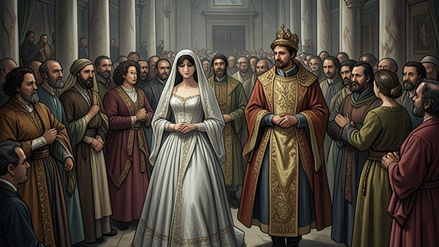 Public Ceremony from "Bride of Alvar". Public Ceremony Collective Gaze Lucy walks before hundreds of guests and must perform confidence despite panic.