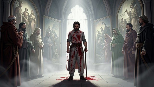 Truth in the Sanctuary from "Bride of Alvar". Truth in the Sanctuary Sacred Mirrors The sanctuary shows Alvar covered in blood and Lucy surrounded by mist.