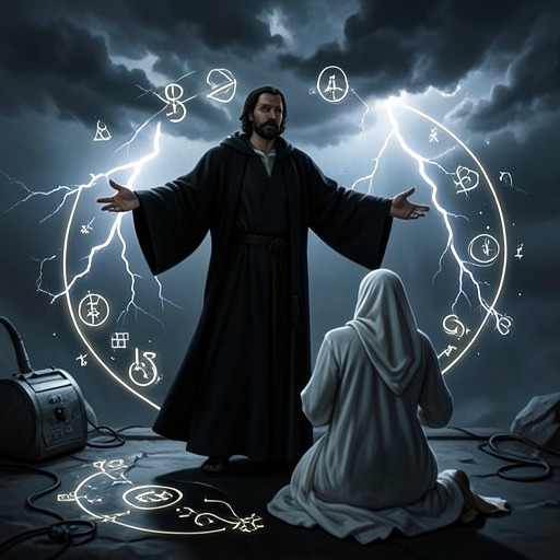 Religious Light and Dark Magic from "Bride of Alvar". This flow traces the struggle between Elias faith, Saul’s false divinity, and the predatory logic of Dark magic.