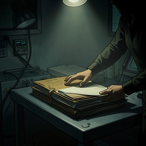 The Archive and the Hidden Wing from "Bimbo Suite: A Dark Ex Lovers Erotic Thriller (The Institute Protocols)". This flow follows the discovery of documentary evidence and its transformation into an attempted route toward collective resistance.