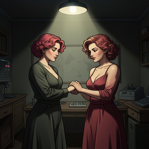 Marla and Cherry’s Alliance from "Bimbo Suite: A Dark Ex Lovers Erotic Thriller (The Institute Protocols)". This relationship arc follows how two subjects build trust through warnings, evidence, a shared escape plan, and a final act of remembered solidarity.
