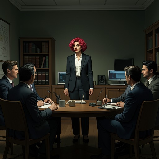 Marla Devon’s Transformation from "Bimbo Suite: A Dark Ex Lovers Erotic Thriller (The Institute Protocols)". This character arc follows Marla’s movement from a guarded executive through coercive change and recovered resistance to a compromised position of authority.