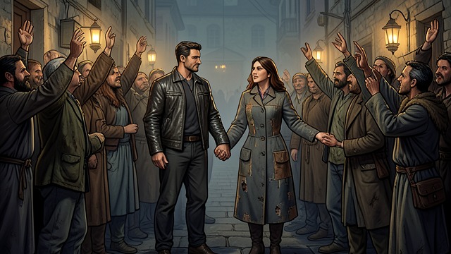 A Community Accepts Peace from "Gang Up: A Bikerland Novel". The Crowd Welcomes a Deal Leaders report the agreement Case and Brall announce their accord to waiting warriors and residents.