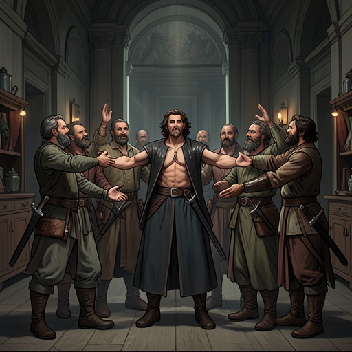 The Geometry of Protection from "Bound by Darkness". Protection shifts from unilateral warrior duty toward a reciprocal network in which Sasha, Larem, Paladins, friends, and animals guard one another.