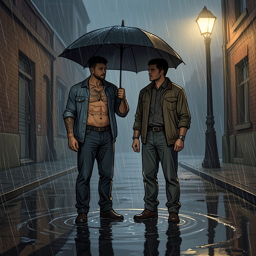 A Rainwater Beginning from "Hayden's Timbre". This flow traces how an accidental soaking turns Hayden Devillier and Timbre Simons from strangers into reluctant romantic partners.