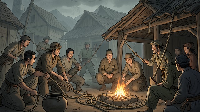 Building the First Camp from "I’m Very Happy After Marrying the CEO Husband According to the Agreement". Labor in Plain Sight Shen Tang helps construct the shelter and stove while other guests struggle with basic tasks.