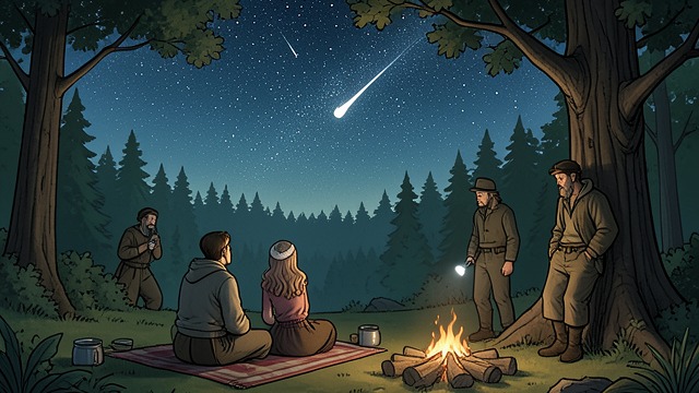 Camping After Crisis from "I’m Very Happy After Marrying the CEO Husband According to the Agreement". Ordinary Romance Shen Tang and Gu Huaian go camping with Cen Songbai and Fu Junsheng after confronting violence, betrayal, and mind reading.