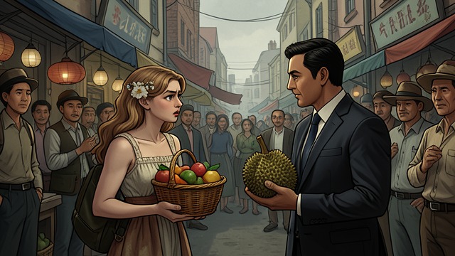 The Fruit Livestream Backfire from "I’m Very Happy After Marrying the CEO Husband According to the Agreement". Exposing “Help the Farmers” Shen Tang recognizes that Curry’s charity-branded fruit campaign exploits farmers and consumers.