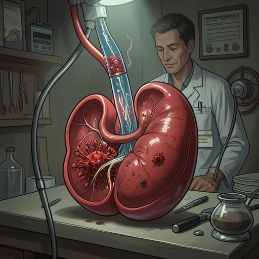 Preservation Against Transmission from "Hepatitis C in Renal Disease, Hemodialysis and Transplantation". This flow follows the proposal that pulsatile perfusion can reduce viral burden in HCV-positive donor kidneys.