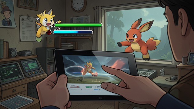 Visible Health from "Pokemon Go: The Ultimate Beginner's Guide For Kindle Book Tips And Trick How to Become The Best Pokemon Trainer: This Kindle Book Will Answer Your Unsolved Questions". Reading the Health Bars Both Pokémon display HP, while the attacking Pokémon also shows a blue stamina bar.