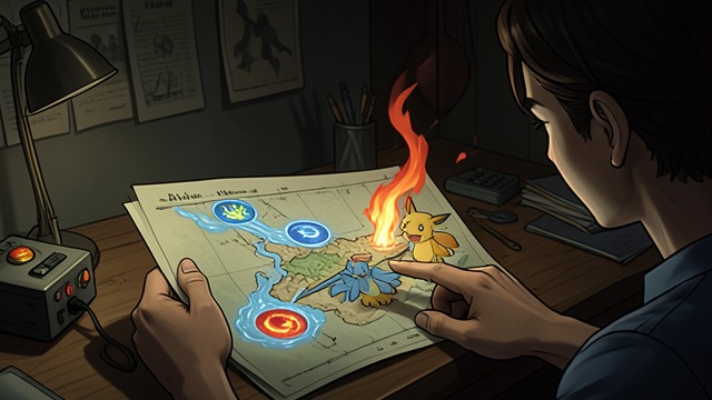 Type Advantage from "Pokemon Go: The Ultimate Beginner's Guide For Kindle Book Tips And Trick How to Become The Best Pokemon Trainer: This Kindle Book Will Answer Your Unsolved Questions". Choosing the Counter The player studies relationships between types, such as Water against Fire or Ground against Electric.