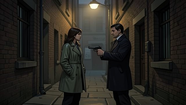 Theater District Danger from "Box Set: Samsons Sterbliche Geliebte & Samson's Lovely Mortal (Deutsch·Englisch) (Scanguards Vampire) (German Edition)". An Alley Becomes a Trap The Second Encounter After the theater, Samson and Delilah leave through a side exit and are confronted by a gunman.
