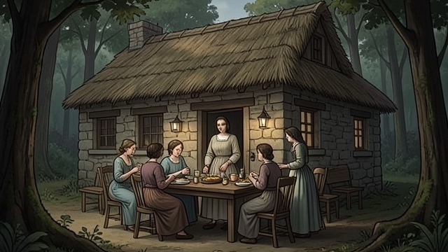 Women Arrive from "Just Deserts". A Hidden Door Refuge The Dower House receives servants, tenants’ daughters, and tradesmen’s children abused by men.