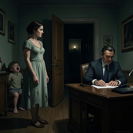 The Broken Bennet Home from "Just Deserts". This flow traces the collapse of Elizabeth Bennet’s relationship with Fanny Bennet and Thomas Bennet as parental authority becomes neglect.