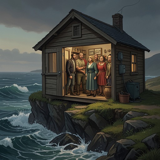 The Refuge as Counter-Society from "Just Deserts". This flow traces the Grenadine Reef refuge as an alternative institution to a society that abandons abused women.